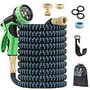 SONGYUKA Expandable Garden Hose for 25FT/7.5m, High Pressure Washing Hose Pipe Plastic for Watering Lawn ((Black&Blue 25FT)
