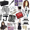 Liberty Supply Cosmetology School Kit Barber and Beauty School Practice Kit State Board Approved w/Mannequin Manikin Head, Travel Beginners Cutting Styling Salon School Set Barber Clippers