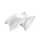 Pillows Standard Size 2 Pack for Sleeping Adjustable Hypoallergenic Velvet Hotel Pillows for Side Back and Stomach Sleeper Neck Pain Fluffy Down Alternative Ultra-Soft Microfiber Filling,Washable