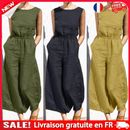 Women Loose Rompers Casual Cotton Linen Summer Jumpsuits Pocket Overalls Rompers