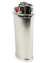 Blank Metal Lighter Case Customizable Reusable Lighter case for Regular Bic J6 lighters - Single Case (Silver)