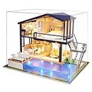 Spilay DIY Dollhouse Miniature with Wooden Furniture,DIY Dollhouse Kit with Dust Cover & Music Box,1:24 Scale Creative Room Gift Idea for Adult Lover Girl Friend Birthday (Time Apartment) a066