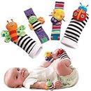 TASMAI MARKETING Baby Foot Finder Rattles Socks and Wrist Rattles,Newborn Baby Toys,Baby Boy Girl Gifts 3 6 9 Months,Baby Gift Set,Baby Rattles (Stripe)