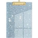 Piasoenc Acrylic Clipboards, Fashion Glitter Clipboard, Stardard Letter Size Clip Board, A4 Size 12.5" x 9", Cute Confetti Clipboards for Women, Rose Gold Desk Office Supplies and Accessories