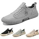 Hopomart Shoes for Men, Summer Casual Breathable Men's Shoes, Outdoor Sport Jogging Shoes for Activities And Travel (Grey, 42)