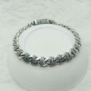 925 Sterling Silver Curb Link Knitted Rope Patterned Cuban Chain Bracelet