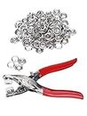 Hewan 100pc Thickened Snap Fasteners Kit Metal Copper Five Claw Buckle Set with Hand Pressure Pliers Tool DIY Sewing Buttons Set for Clothing Sewing and Crafting Revat Machine