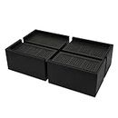 Oversized Bed Risers, 3 Inch Furniture Risers Lift- Recentgle, Heavy Duty, 4 Pack, Up to 11000 lbs - Bed Raising Blocks, Safe, Sturdy Bed Lifts for College Dorm Rooms, Couches, Tables, Desks