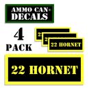 22 HORNET Ammo Can Labels Ammunition Case stickers decals 4 pack YW MINI 1.5in
