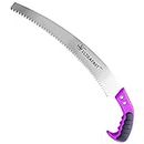 ULTRAFAST 350mm Pruning Saw 13'' Curved Blade Handsaw Single-Hand Use Cutter Tool for Trimming Tree Branches Clearing Forest Trails Multi-Purpose Use with Scabbard Safety Sheath