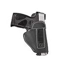 RLSOCO Leather Gun Holster for Taurus PT111 G2 / G3 / PT111 / PT140 9MM, S&W Bodyguard, M&P Shield 9mm, Glock 17/19/22/23/27, fits Compact Pistols & Similar Small Handguns 9mm - with Long Cover Head