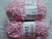 Moda Dea Tutu cotton blend fashion yarn, Petal Pink, lot of 2 (92 yds each)