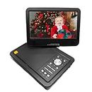 12.5" Portable DVD Player with 10.5" HD Screen, Built-in 5 Hours Rechargeable Battery, Support USB/SD Card/Sync TV and Multiple Disc Formats, Stereo Sound, 270 Degree Rotation, Black