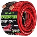 GearIT 8 Gauge 25ft Black/Red CCA Wire - For Automotive Power/Ground, Battery Cable, Car Audio, RV, Trailer, Amp