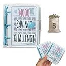 FineInno Envelope Savings Challenge Binder Mini Reusable Budget Book 1000 Raccoglitore di risparmio denaro Libro di fondi riutilizzabile Budget Planner Book to Money Saving