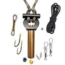 BSGB Fire Starter Paracord Necklace EDC Military Survival Gear Tinder Cord Fire Steel and Striker Kit Magnesium Ferro Rod Tool Fishing Tools for Emergency Outdoor Hiking Camping Hunting