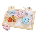 predolo Faire Semblant de Jouer Playset Tea Set Food Kitchen Tea Party Set pour Enfants, Multicolore10, 24x20x8cm