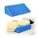 NEPPT Pillow Wedge for Sleeping After Surgery Bed Incline Pillow Waterproof Foam Wedge Cover Patient Turning Device Prevention Bed Sores Relieve Back Pain Pregnancy Body Positioners (Blue - Gel)