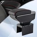 Auto Mittelarmlehne Mittelkonsole Doppelschicht Armlehne Box, Universelle Mittelkonsole Armlehnen mit 7 USB-Anschlüssen, Verstellbarer Aufbewahrungsbox für die meisten Fahrzeuge und LKWs(Schwarz)