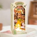 Rolife Falling Sakura 3D Wooden DIY Miniature Dollhouse Book Nook LED Adult Gift