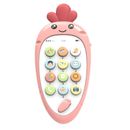 fr Cartoon Telephone Toys English Learning Electronic Baby Puzzle Gifts (Pink)