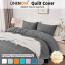 2000TC Ultra Soft Doona Duvet Quilt Cover Pillowcase Double Queen King Size Bed