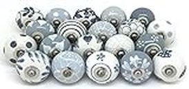 Artncraft 10 Knobs Grey & White Cream Rare Hand Painted Ceramic Knobs Cabinet Drawer Pull Pullsââ‚¬¦
