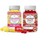 Lunakai Collagen and Women's Multivitamin Gummies Bundle - Non-GMO Anti Aging Supplements with Biotin, Zinc, Vitamin C and E - 100% Daily Value of 16 Essential Vitamins and Minerals - 30 Days Supply