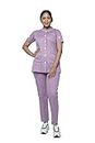 UNIFORM CRAFT Cotton Twill Nurse Uniforms - Ideal for Medical Scrubs for Women | Scrub Suit for Women | Scrub Suit for Nurses | Hospital Uniform, NT11 Light Purple_L