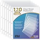 KTRIO Clear Sheet Protectors 8.5 x 11 in Page Protectors for 3 Ring Binder, Plastic Sleeves for Binders, Top Loading Paper Protector Letter Size, 120 Pack
