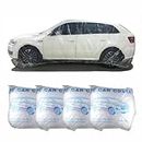 Clear Plastic Car Cover, 4 Pack Universal 15.7 x 24.8ft Disposable Full Car Cover with Elastic Band for Sedan Outdoor Snow Rain Weather