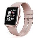Hama Smart Watch 5910 GPS Waterproof (Fitness Tracker for Heart Rate/Calories, Sports Watch with Pedometer, Sleep Monitor, Music Control, Fitness Wristband for Women, 6 Days Battery Life) Rose