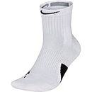 Nike Elite Basketball Mid Socks (White/Black, Medium)