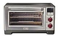 Wolf Gourmet Elite Digital Countertop Convection Toaster Oven with Temperature Probe, Stainless Steel and Red Knobs (WGCO150S)