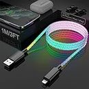 Light Up iphone Charger Cable 20W Fast Charging LED iPhone Charger Cable MFi Certified iphone RGB LED Flowing Lightning Cable Apple Car Charging USB to Lightning Data Sync Cable for iPhone Carplay 3FT