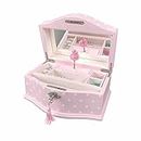 Art Lins Elle Ballerina Music Jewelry Box, Girl's Keepsake Storage Box, Wooden Case with Lock, Wind Up Music Swan Lake, Large (Pink)