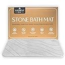 Natureva Home - Stone Bath Mat | Absorbing Water Instantly | Made of Natural Diatomaceous Earth | Fast-Drying & Non-Slip Surface | Modern & Stylish Bathroom Mats | Design Flow | Colour Slate