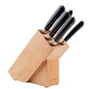 SCANPAN Classic 6 Piece Knife Block Set High Carbon Stainless Steel in Black/Brown/Gray | Wayfair 92000600