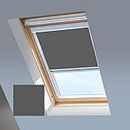 Persiana lucernario, per finestre Velux, tenda oscurante, grigia, telaio in alluminio argento (MK04)