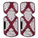 Kuber Industries Polyester Floral Print Fridge Handle Cover/Refrigerator Handle Cover for Home & Kitchen Pack of 2 (Maroon) 52KM3976