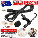 Clip-on Mic Microphone 3.5mm Lapel Lavalier for iPhone & Android Smartphones PC