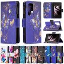 For Samsung S22 S21 S20 FE Ultra S10 Plus Case Pattern Leather Wallet Flip Cover