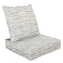 WOTU Outdoor Cushions Set for Patio Furniture 24x24 x5.5 Weatherproof Wicker Chair Deep Seat Cushion, Lawn Chair Cushions Replacement, Grey