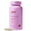 Love Wellness Mood Pill Supplement | Promotes a Happy Mood | Helps with PMS Hormones, Stress Relief, & Improves Mood | Vitamin B6, GABA, L-Theanine & Organic Ginkgo Biloba Leaf Powder | 60 Capsules