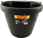 Fortex Flat Side Feed Bucket for Horses, 18-Quart