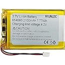 DC 3.7v 2100mah 654060(704060) Lithium ION Polymer Battery Replacement pour DIY 3.7-5v Electronics, GPS, LED, Bluetooth Speaker, Mobile Power
