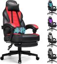 Gaming Chair with Massage, Ergonomic Heavy Duty Design with Footrest and Lumbar
