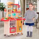 Kids Kitchen Play Set 65 Pcs Toy Accessories Pretend Cooking Toy w/Music,Light