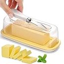 Axim Butter Dish,Plastic Butter Cutter Slicer with Lid and Knife Butter Container Keeper for Home Kitchen Decor