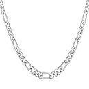 U7 Mens Necklace Stainless Steel 3mm Wide 18 Inch Figaro Link Chain Short Choker